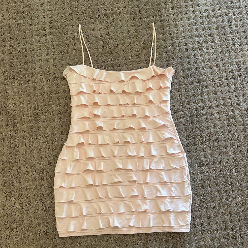 Edikted Blush Pink Satin Dress
